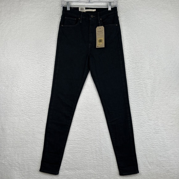 NWT Levi's Mile High Super Skinny Jeans Houndstooth Gray 28x30 Women's Size 6 - Picture 1 of 16